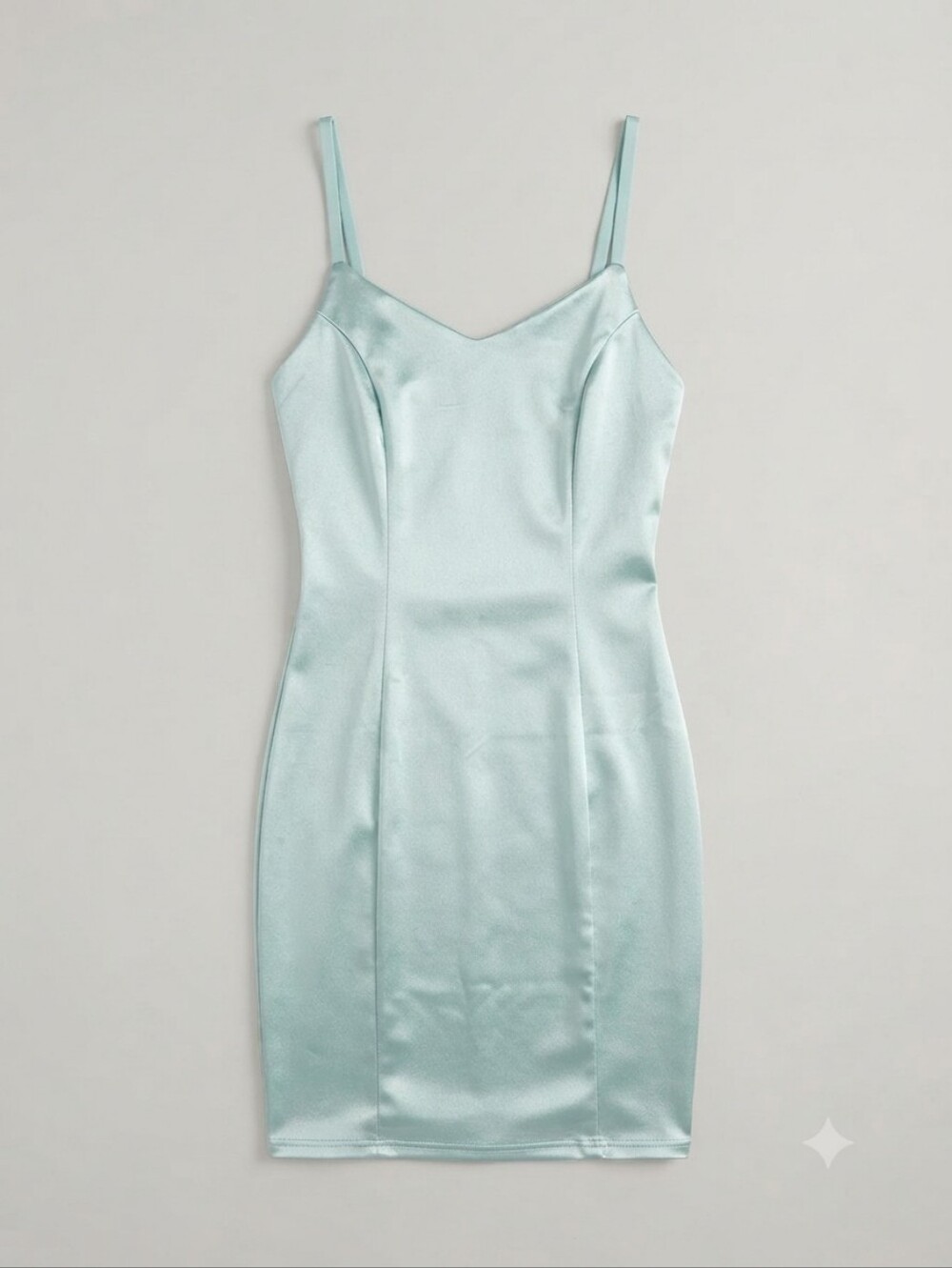 Iris Light Blue Satin Mini Dress